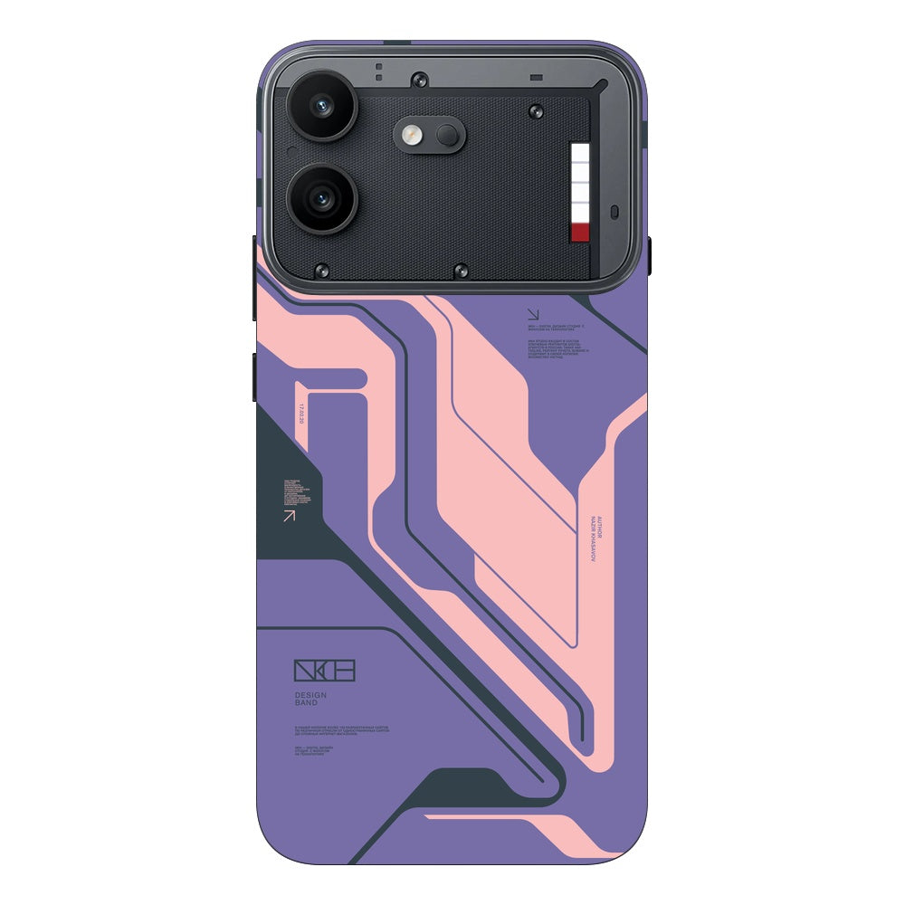 Purple Cyberpunk skin on Nothing Phone 4B by Decalz