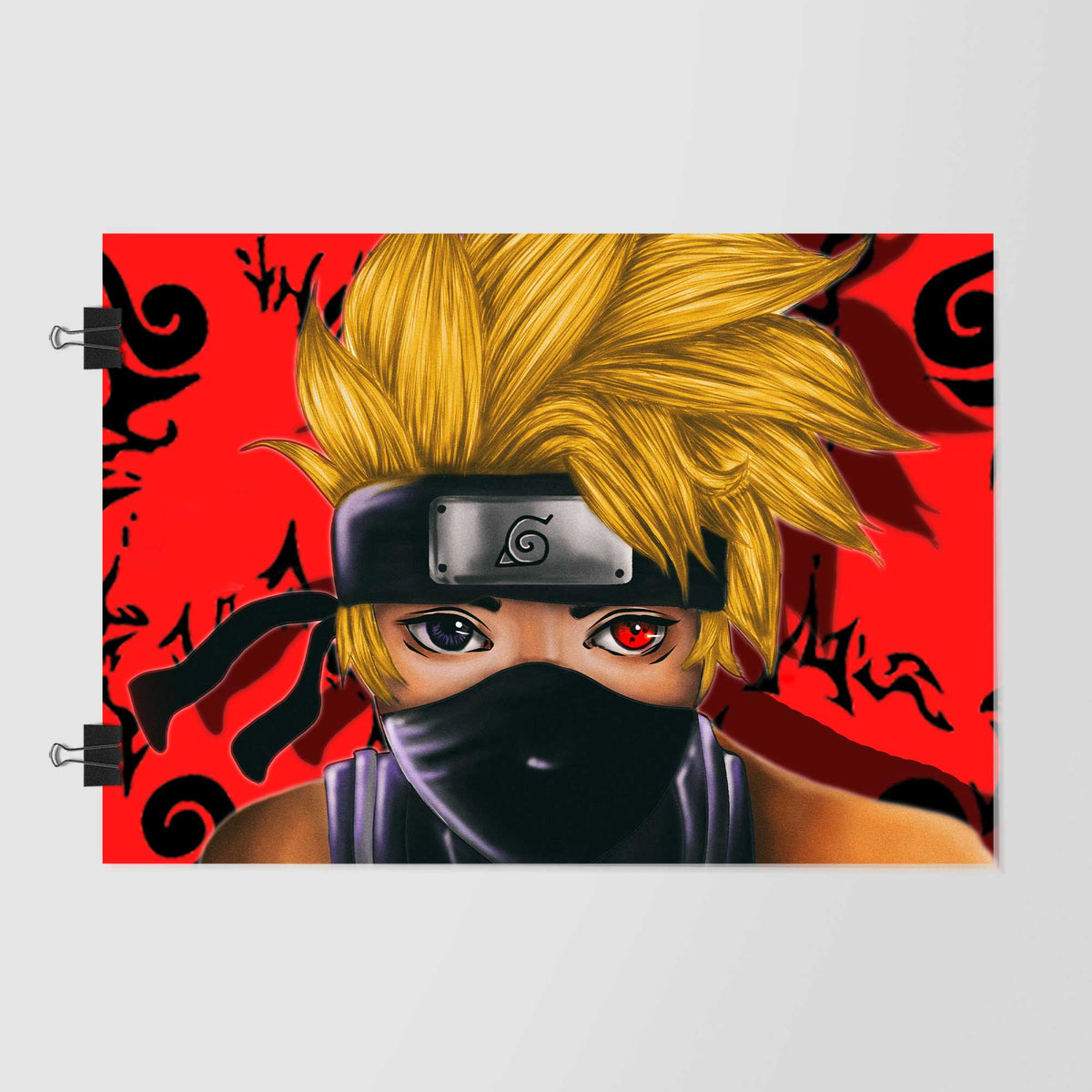 Red Moon Ninja Portrait by Decalz