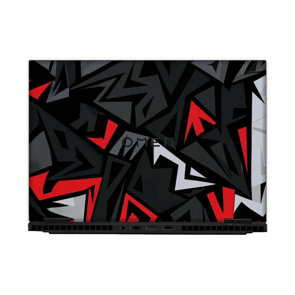 Red Graffiti skin on Hp Omen Gaming 16-AM0241TX by Decalz