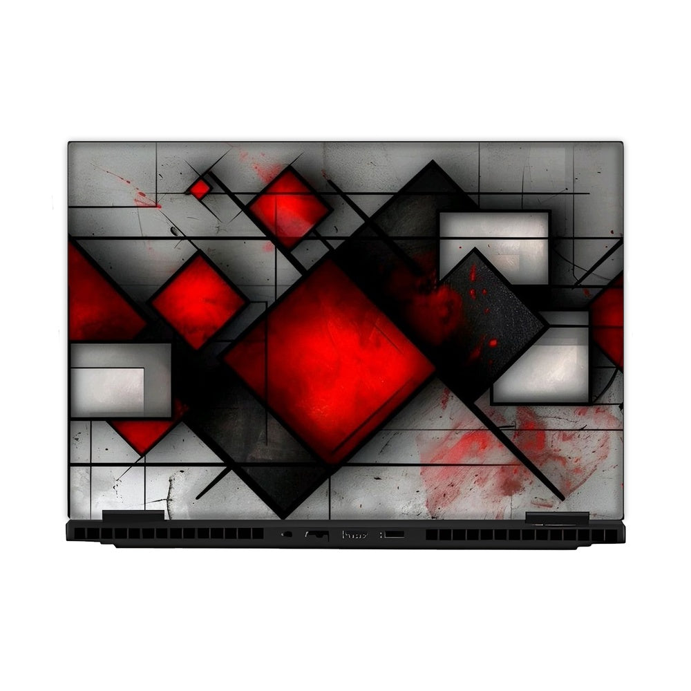 Red Squares skin on Hp Omen Gaming 16-AM0241TX by Decalz