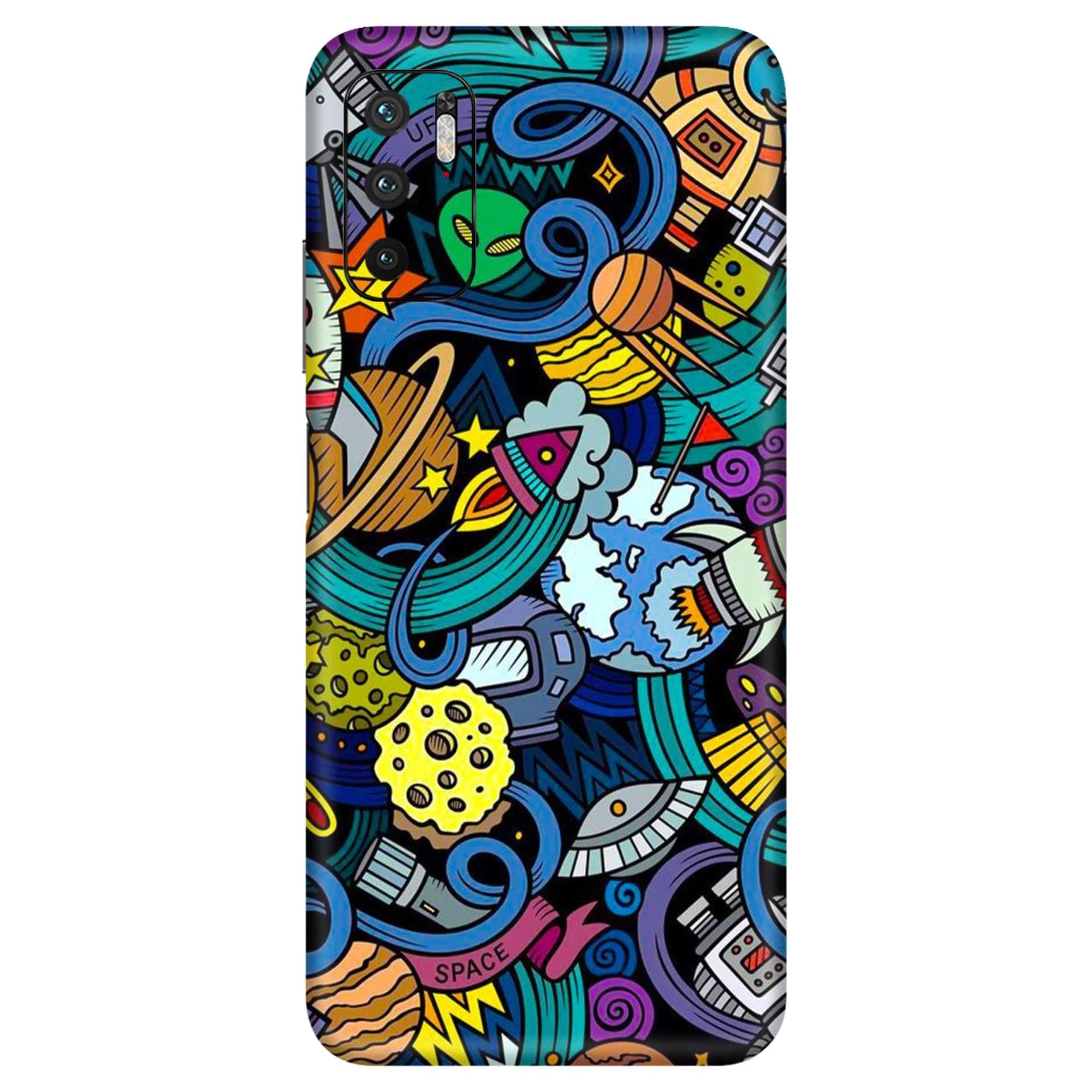 Redmi Note 10T Space Doodle skins