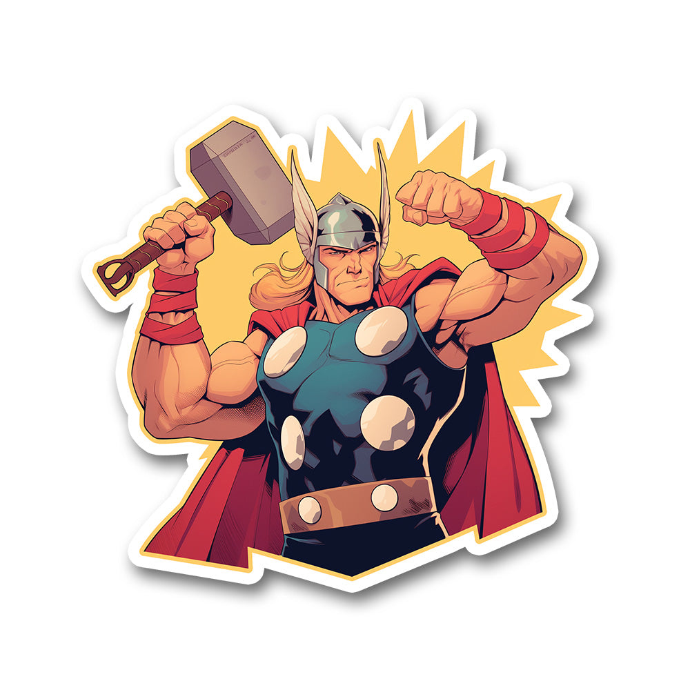 Retro Thor Marvel Superhero Sticker