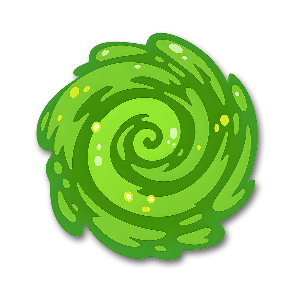 Rick Morty Green Portal Swirl Sticker