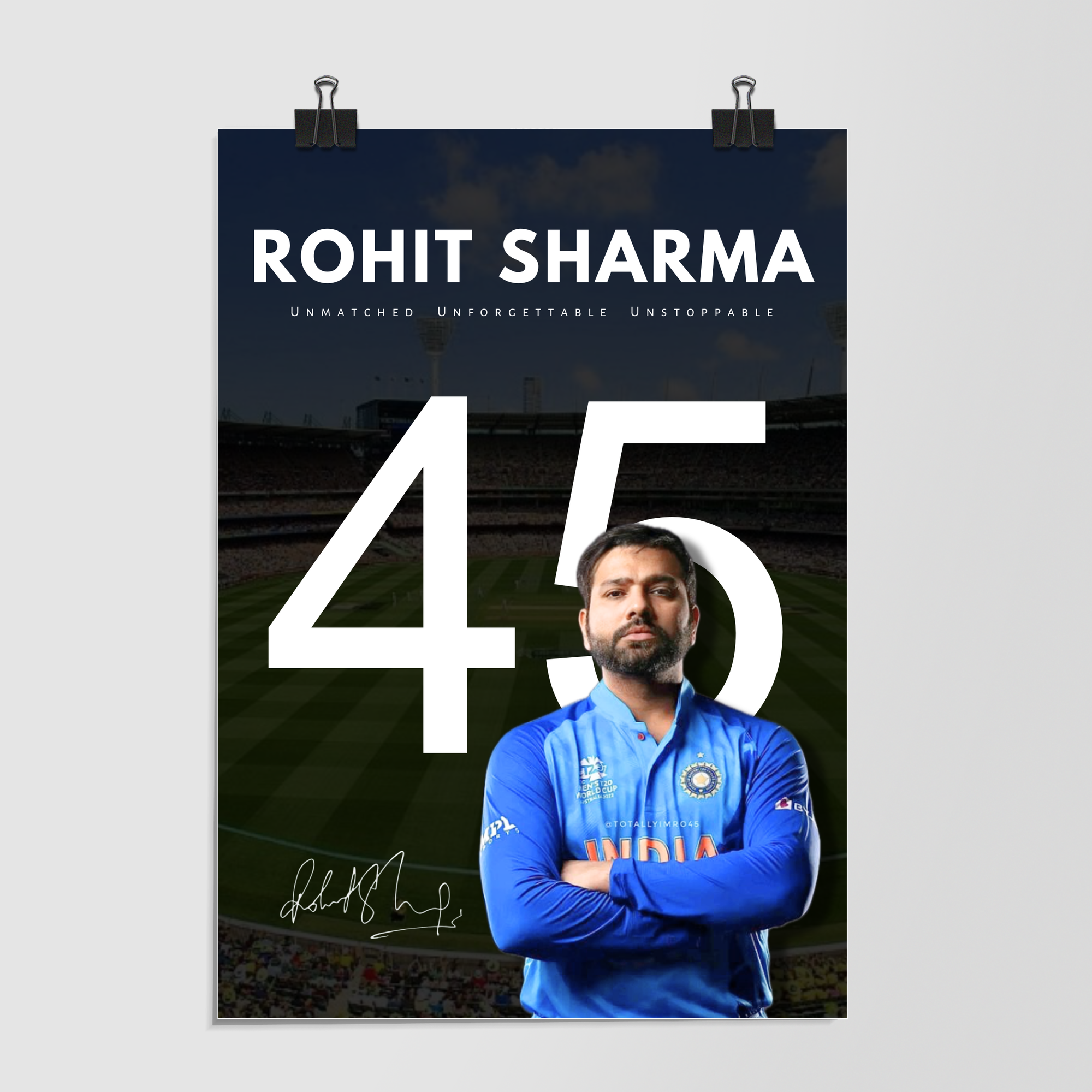 Rohit Sharma Unmatched Unstoppable Quote by Decalz