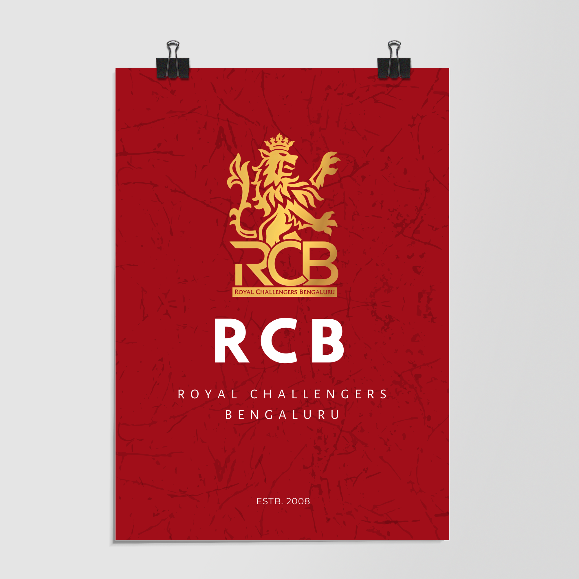 Royal Challengers Bengaluru Logo Dramatic Lighting by Decalz