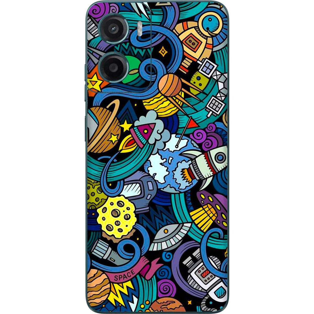 Space Doodle skin on Moto G05 by Decalz