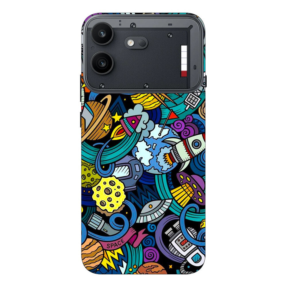 Space Doodle skin on Nothing Phone 4B by Decalz