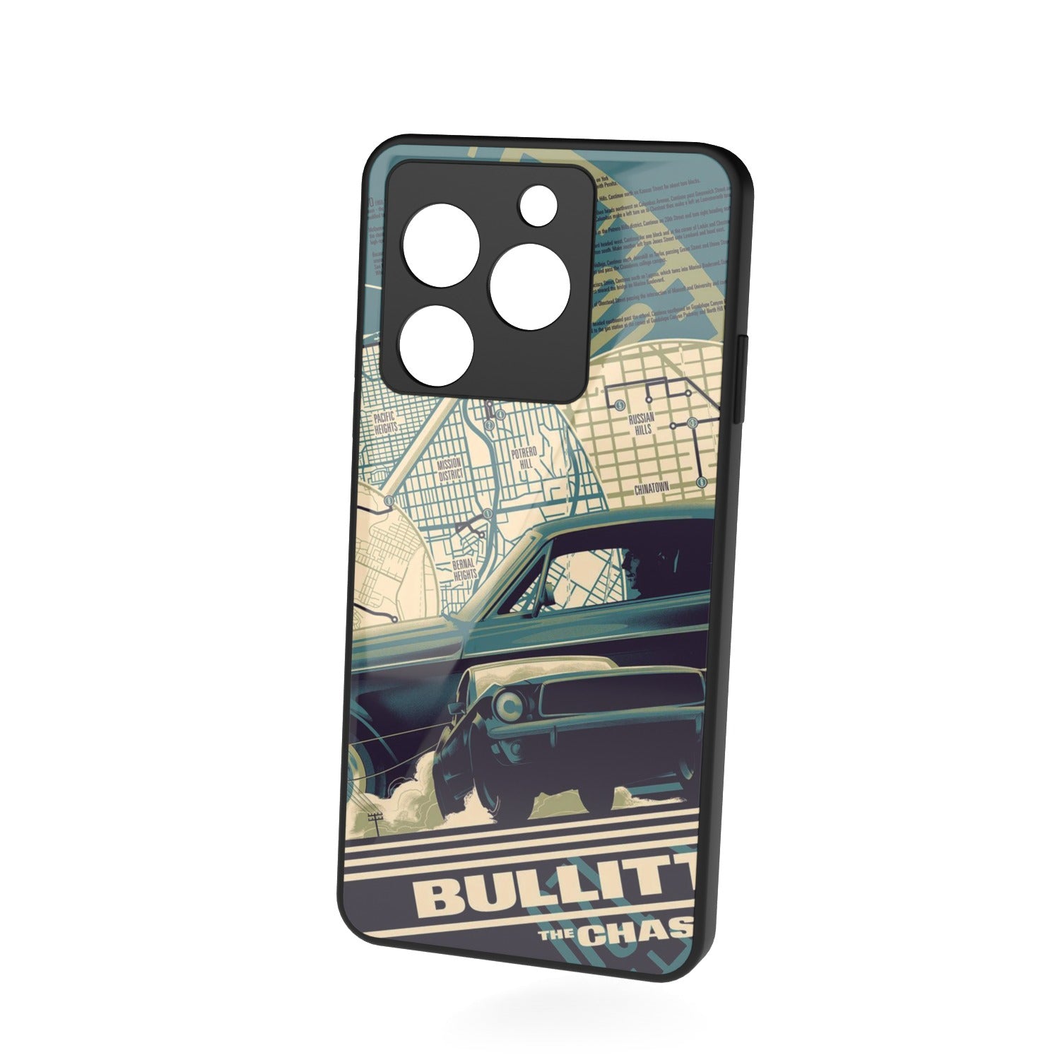 Speedster printed metal phone case - floating back view