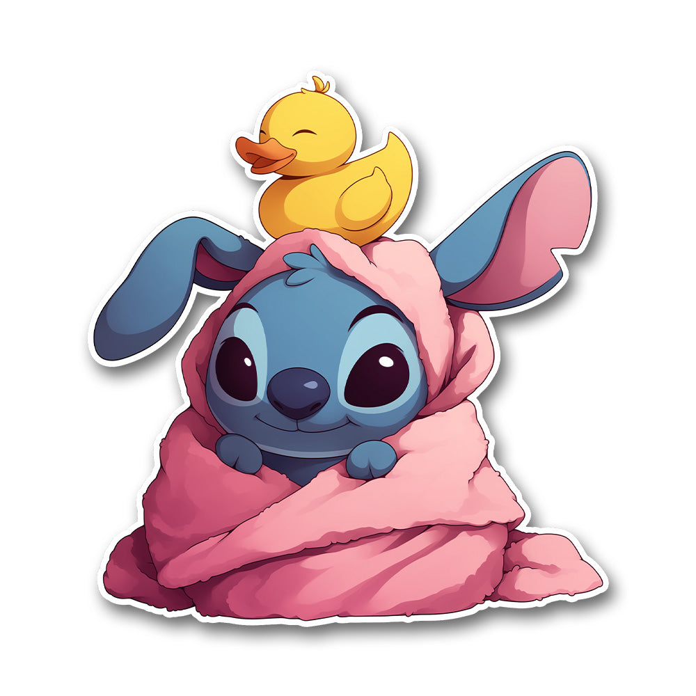 Stitch Duck Towel Sticker
