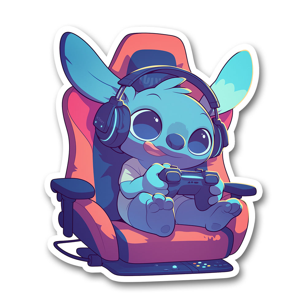 Stitch Gamer Headset Cute Sticker