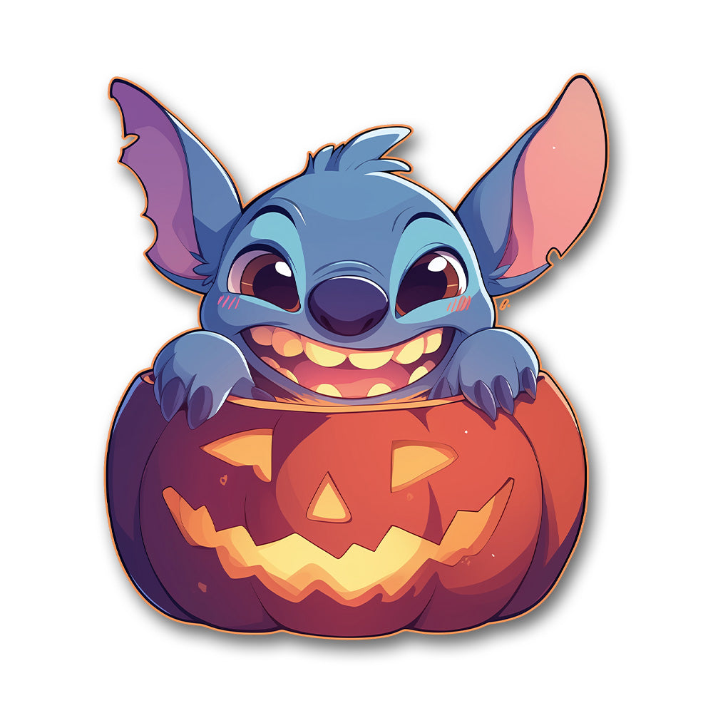 Stitch Halloween Pumpkin Sticker