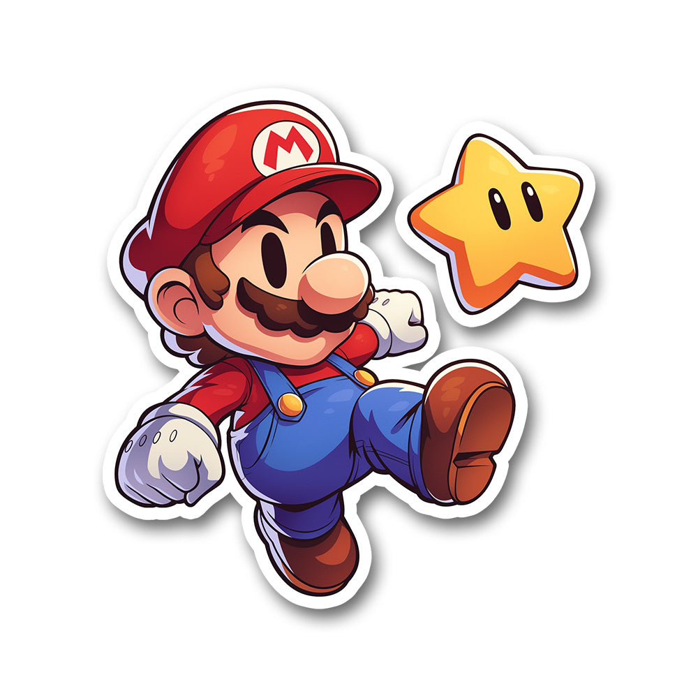 Super Mario Jump Star Power Cute Sticker