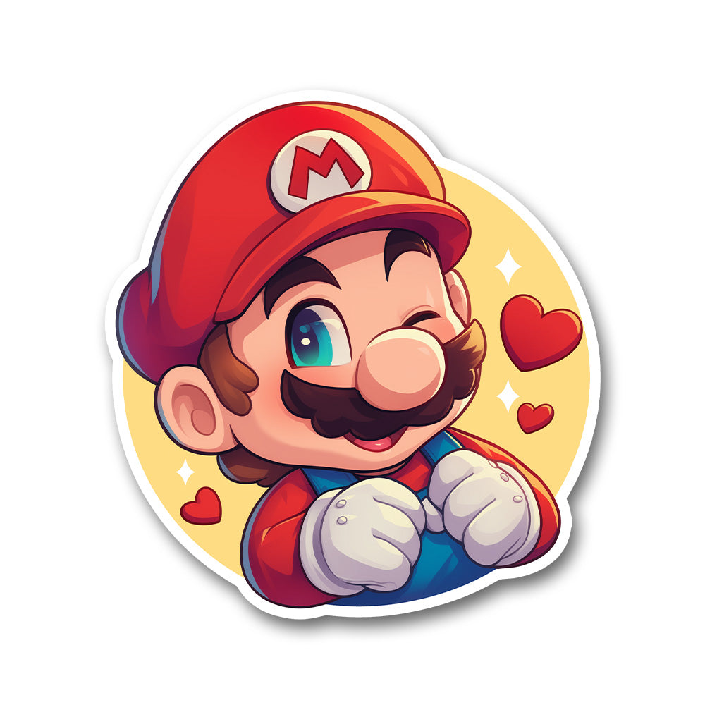 Super Mario Love Hearts Sticker