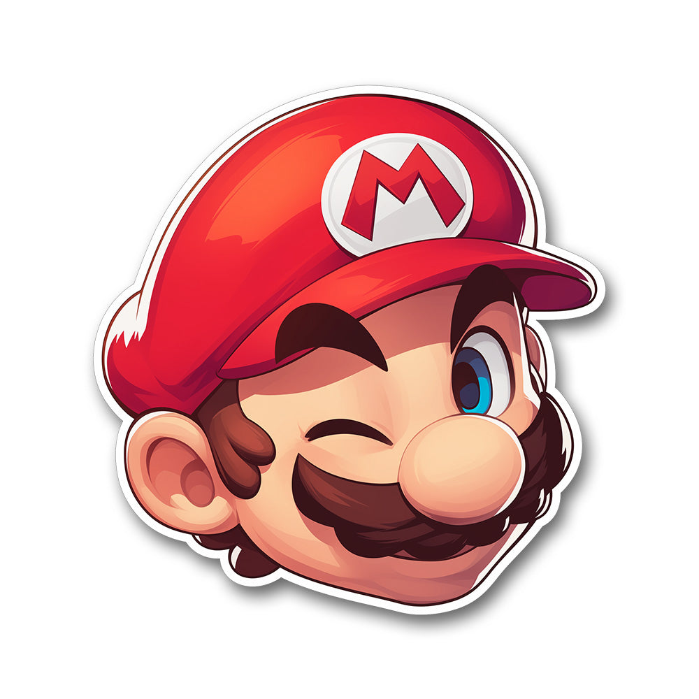 Super Mario Winking Face Sticker