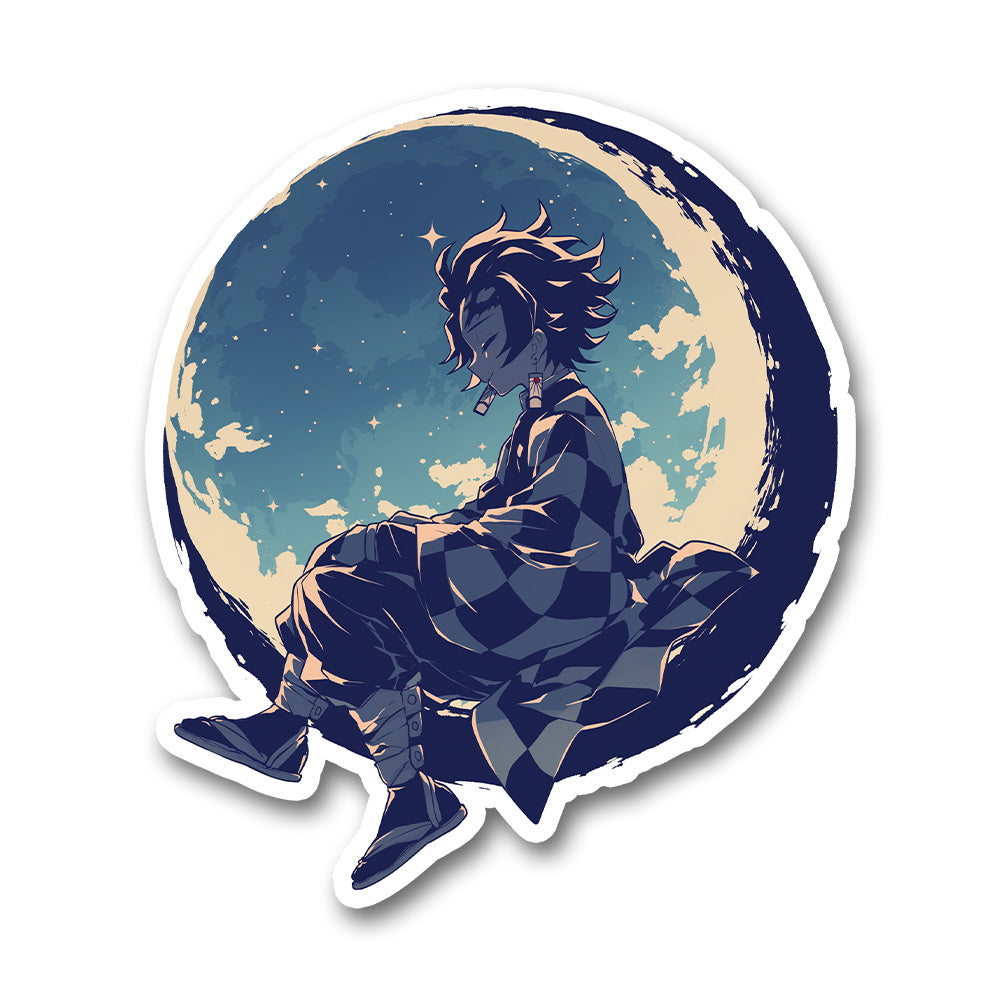 Tanjiro Kamado Moonlight Silhouette Sticker