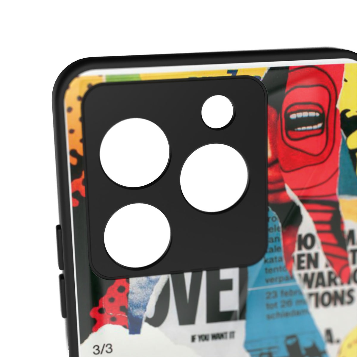 TarredWord printed metal phone case - camera close-up