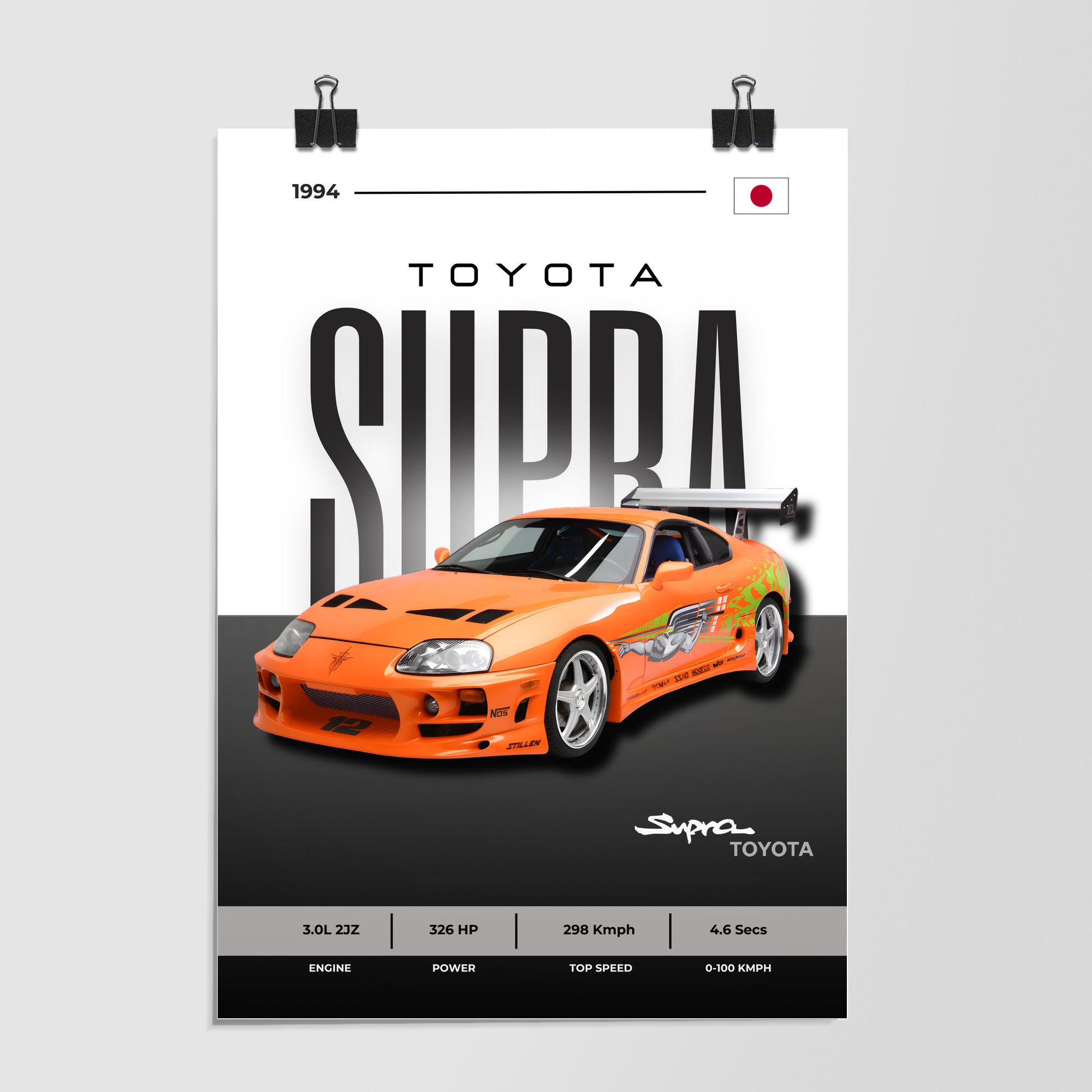Toyota Supra 1994 Orange by Decalz