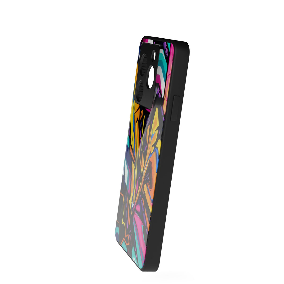 Urban Graffiti printed metal phone case - side view