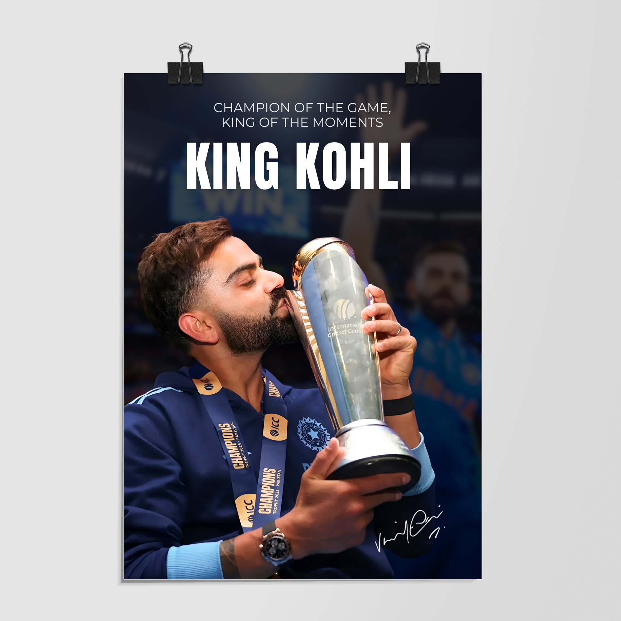 Virat Kohli Champion King Of Moments Dramatic Lighting by Decalz