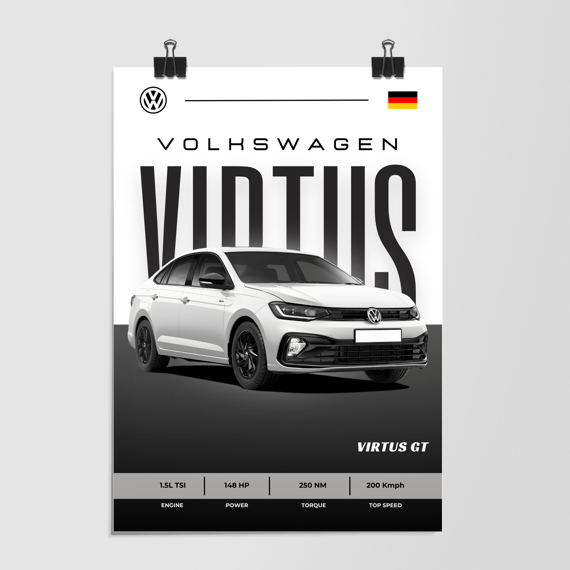Volkswagen Virtus Gt White by Decalz