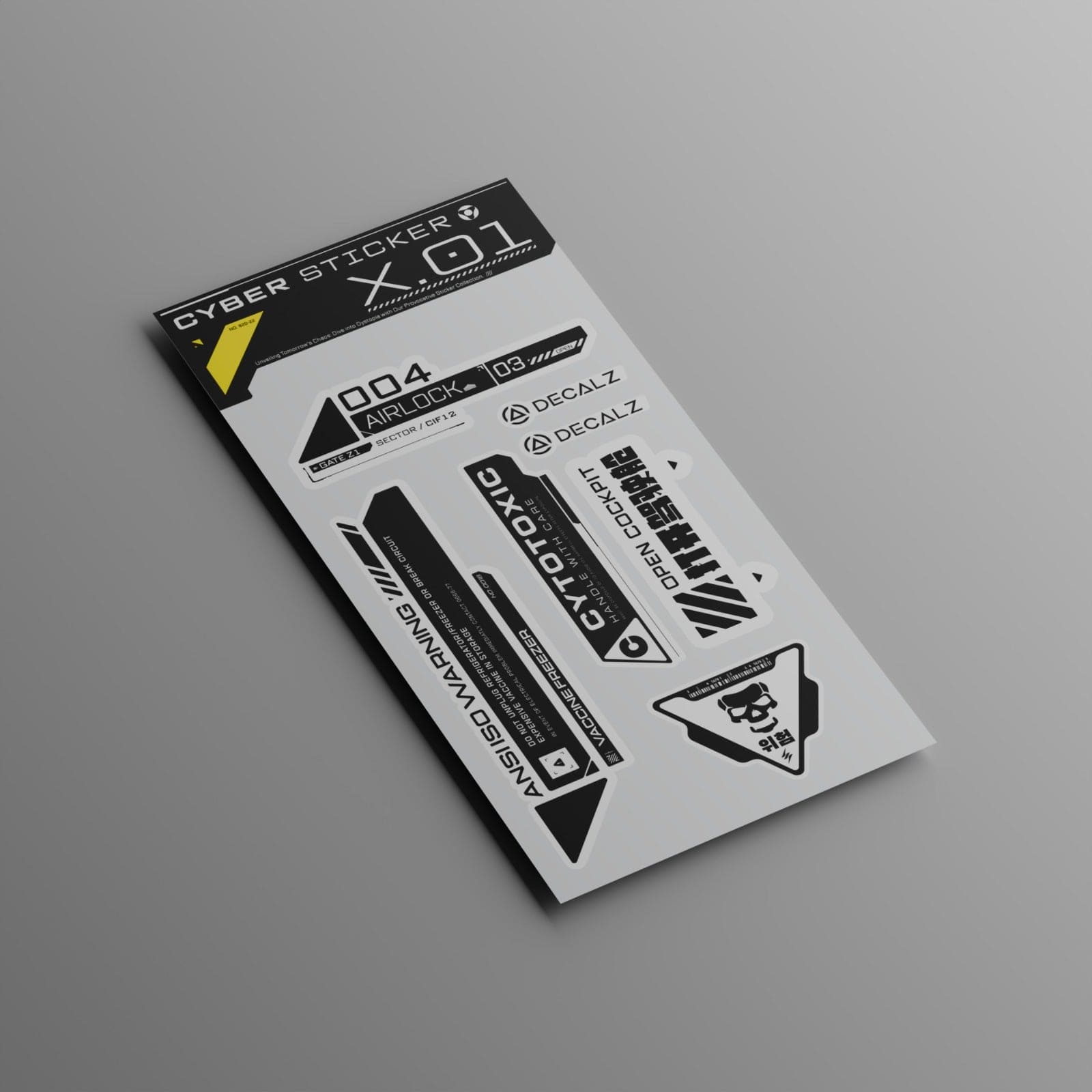 Dystopian Sticker Pack: Black & White Cyberpunk Decalz Pack