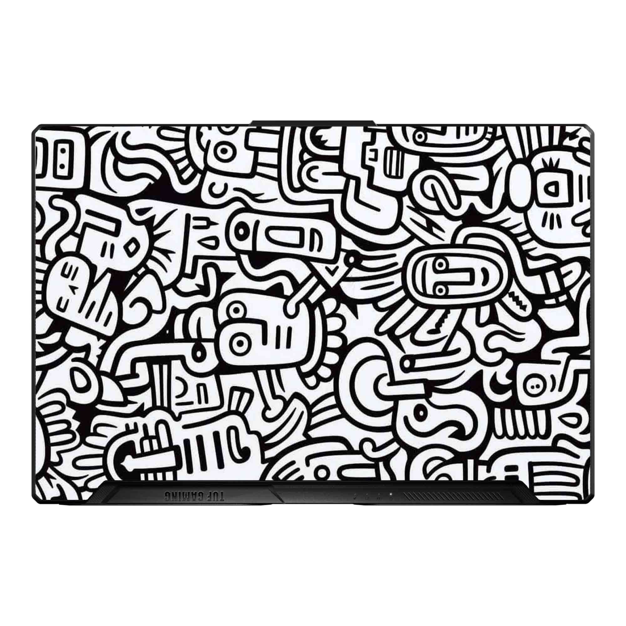 Whimsical Black and White - Laptop Skins