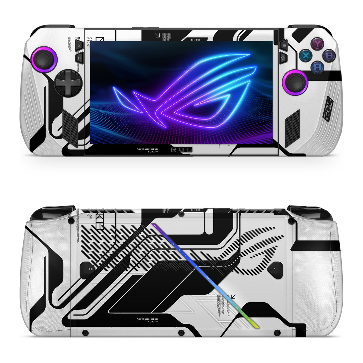 White Cyberpunk Asus ROG Xbox Ally X skin by Decalz