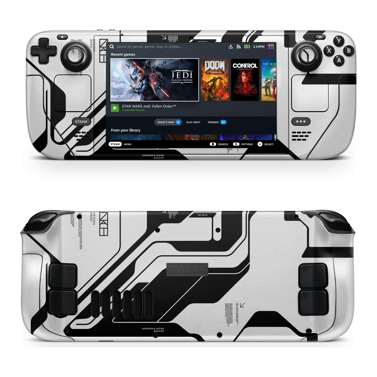 White Cyberpunk Steam Deck skin by Decalz