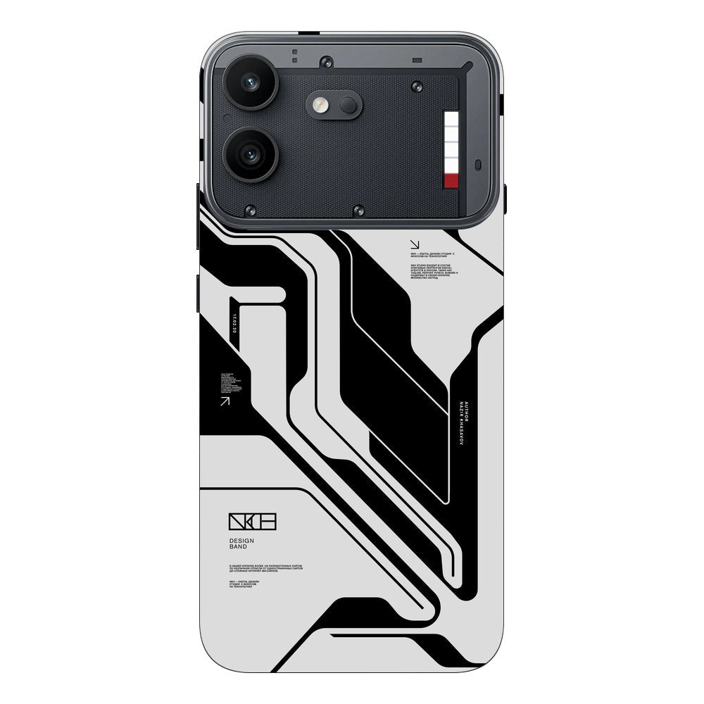 White Cyberpunk skin on Nothing Phone 4B by Decalz