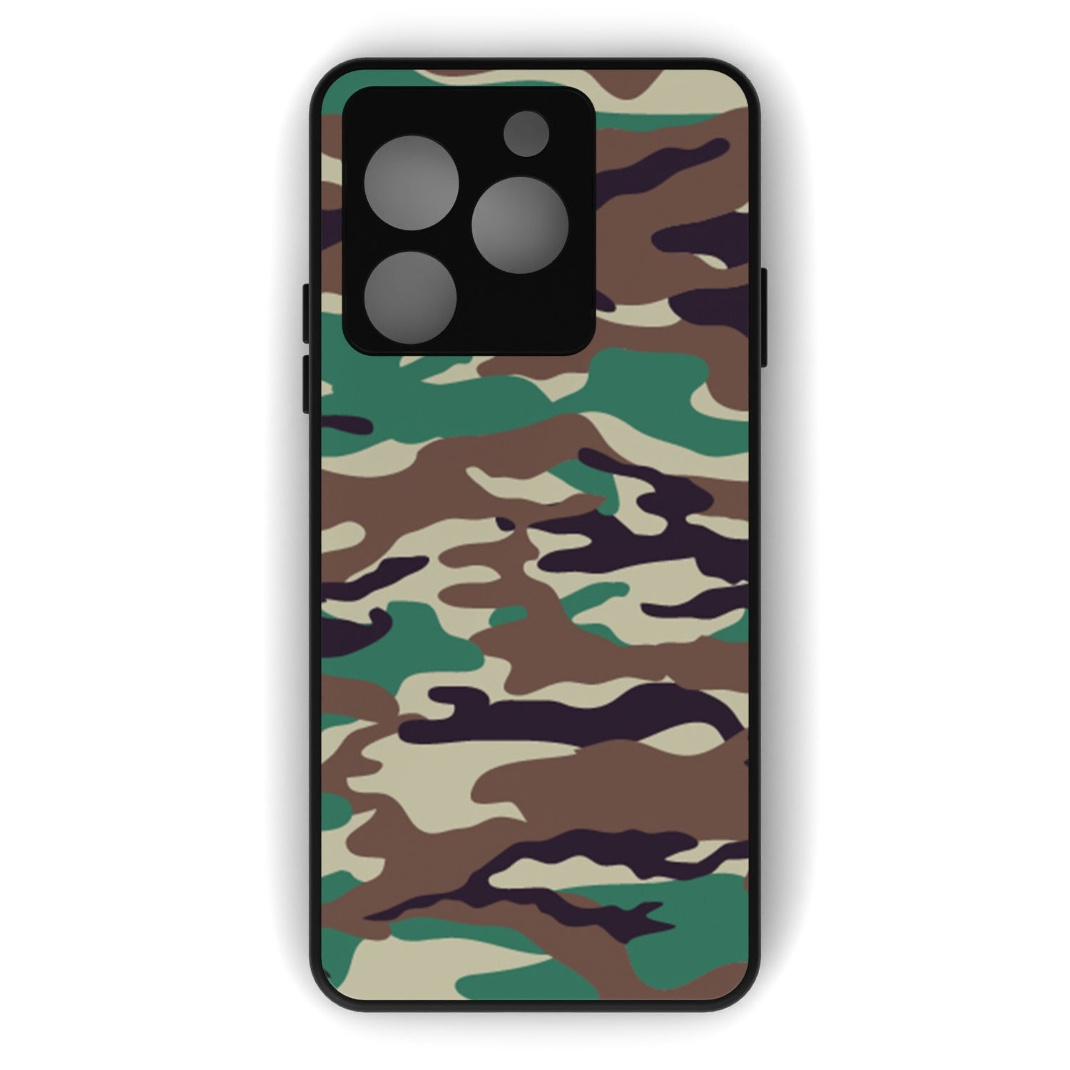 Wild Camo printed metal phone case - flat back view