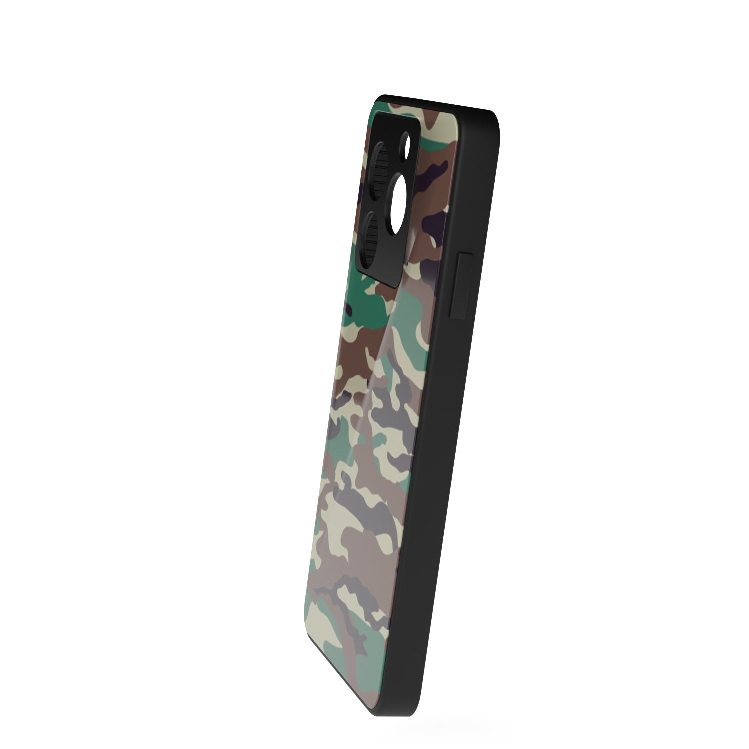 Wild Camo printed metal phone case - side view