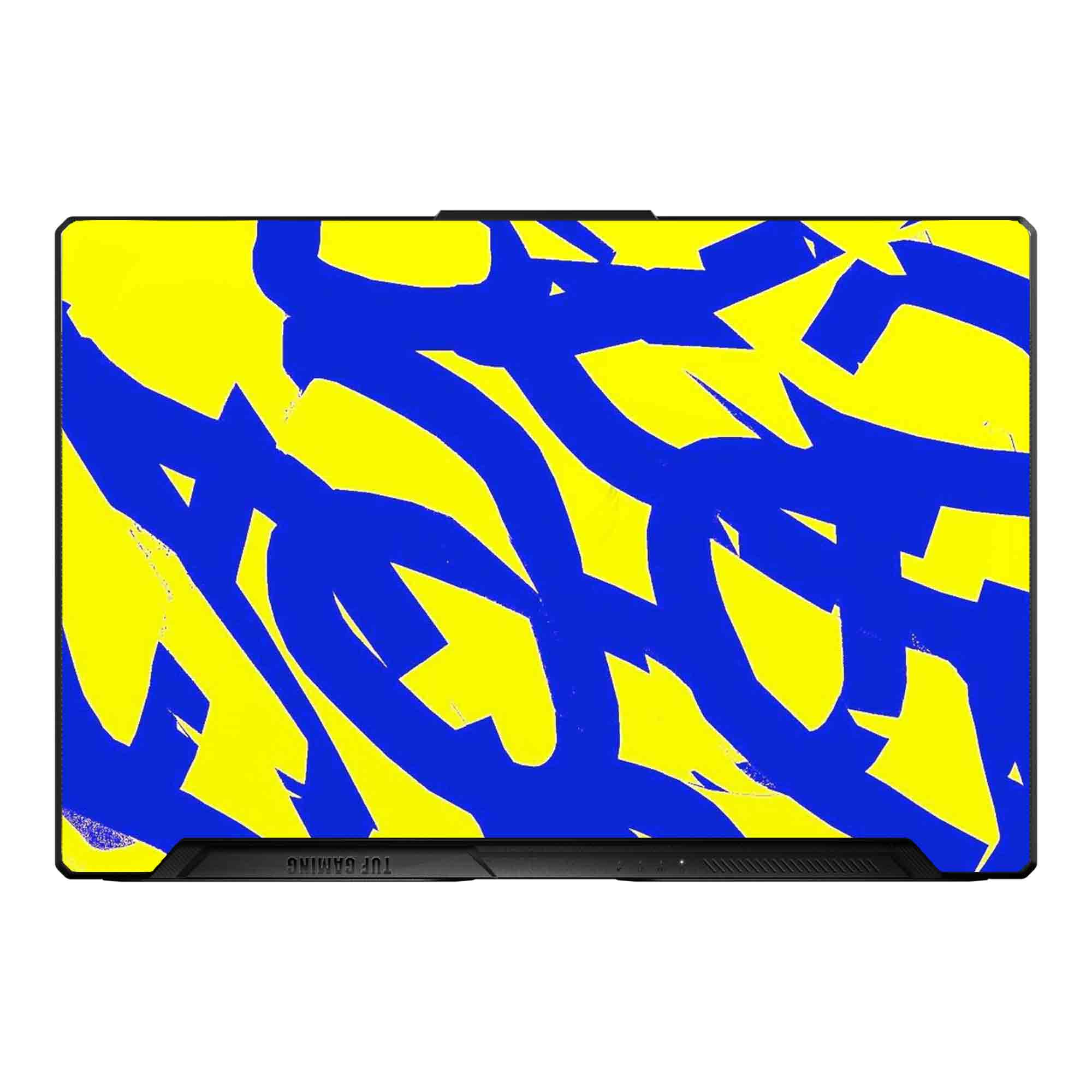 Yellow Abstract Flow - Laptop Skins