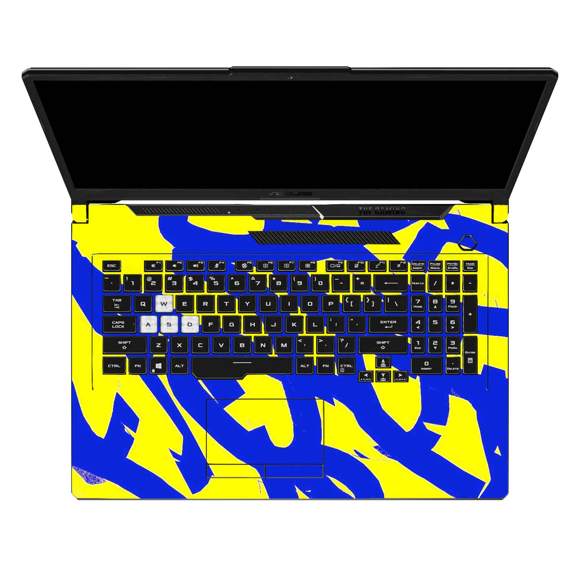 Yellow Abstract Flow - Laptop Skins