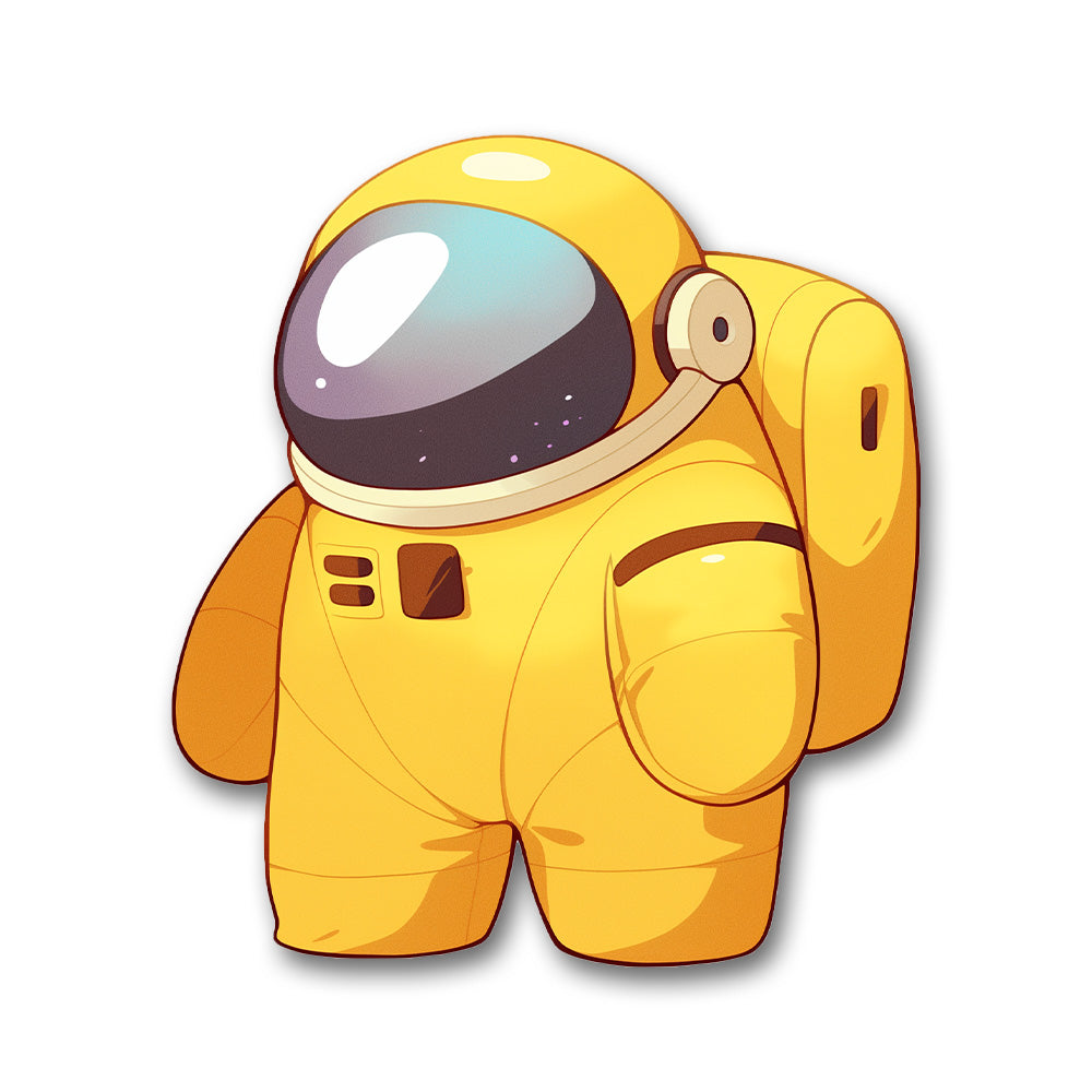 Yellow Astronaut Among Us Sticker