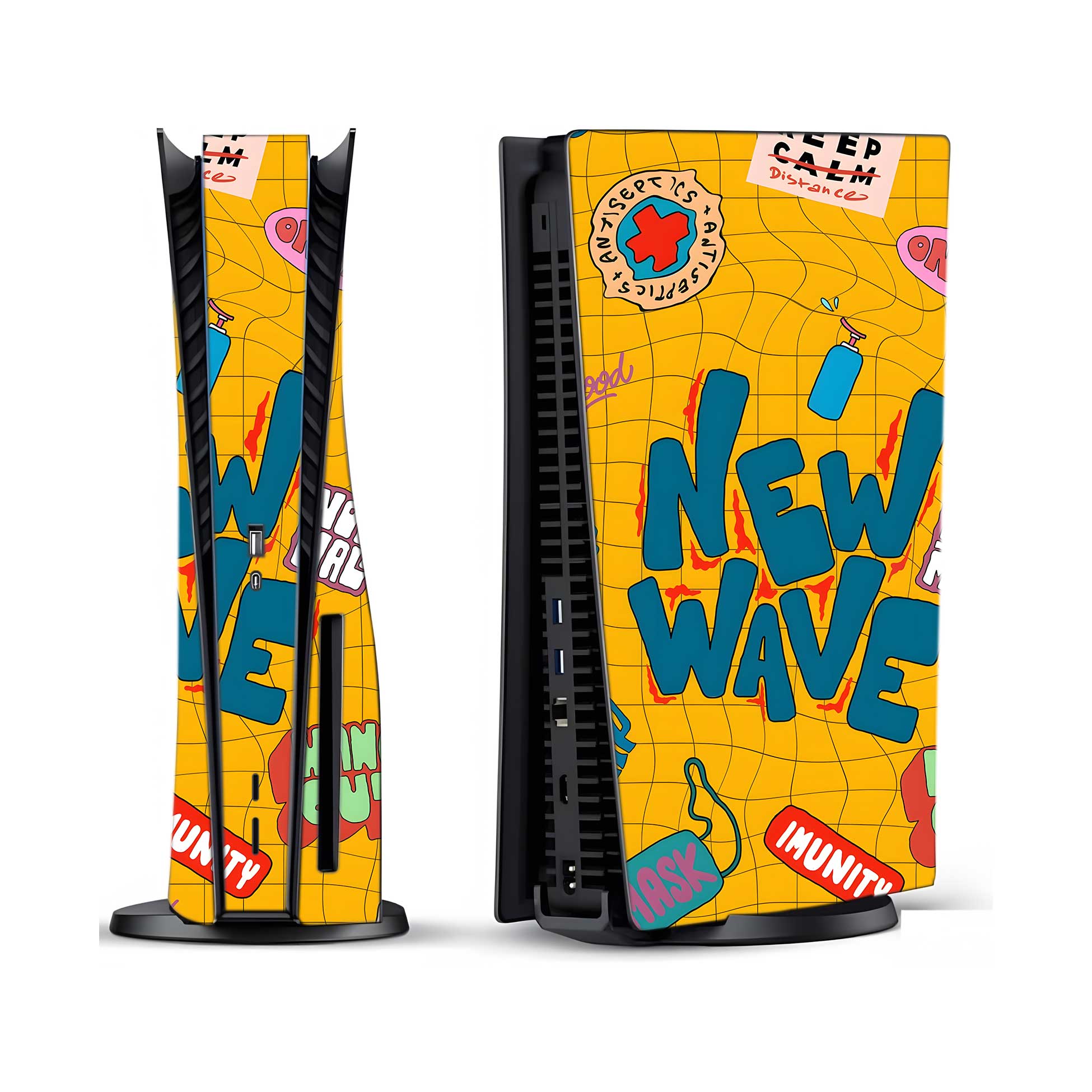 Yellow Warp PlayStation 5 Fat Skins & Wraps