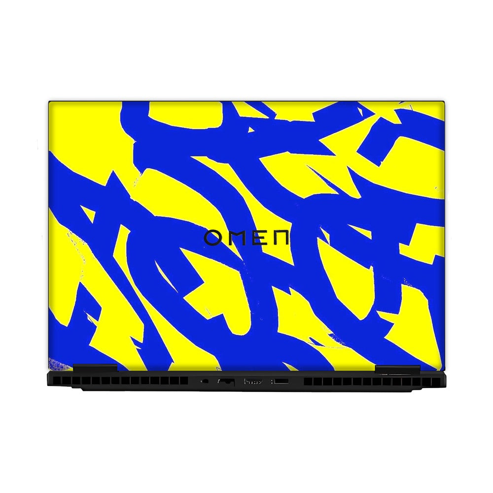 Yellow Abstract Flow skin on Hp Omen Gaming 16-AM0241TX by Decalz