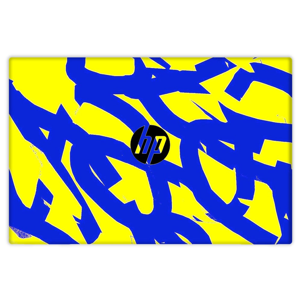 Yellow Abstract Flow skin on Hp Pavilion 14 DV0042UR by Decalz