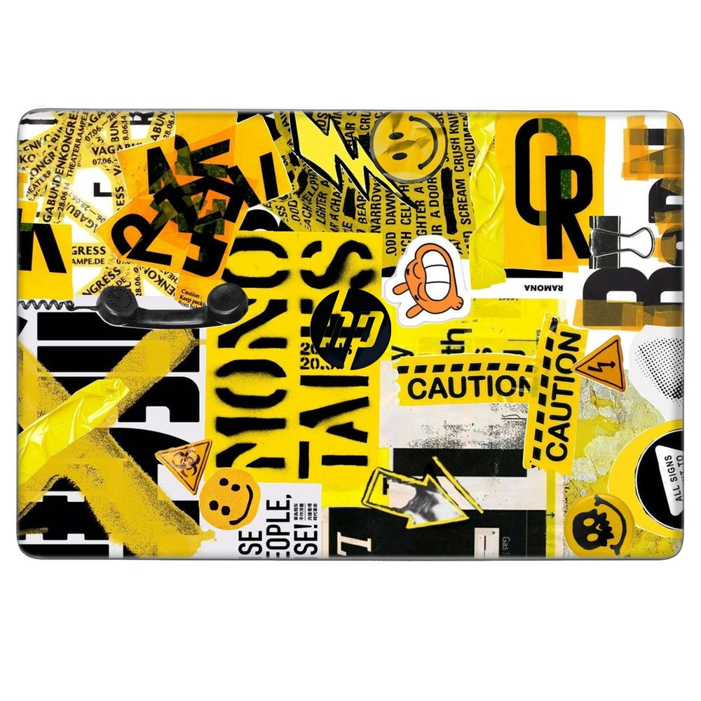 Yellow Alert skin on Hp Notebook 15s-DU0072TX by Decalz