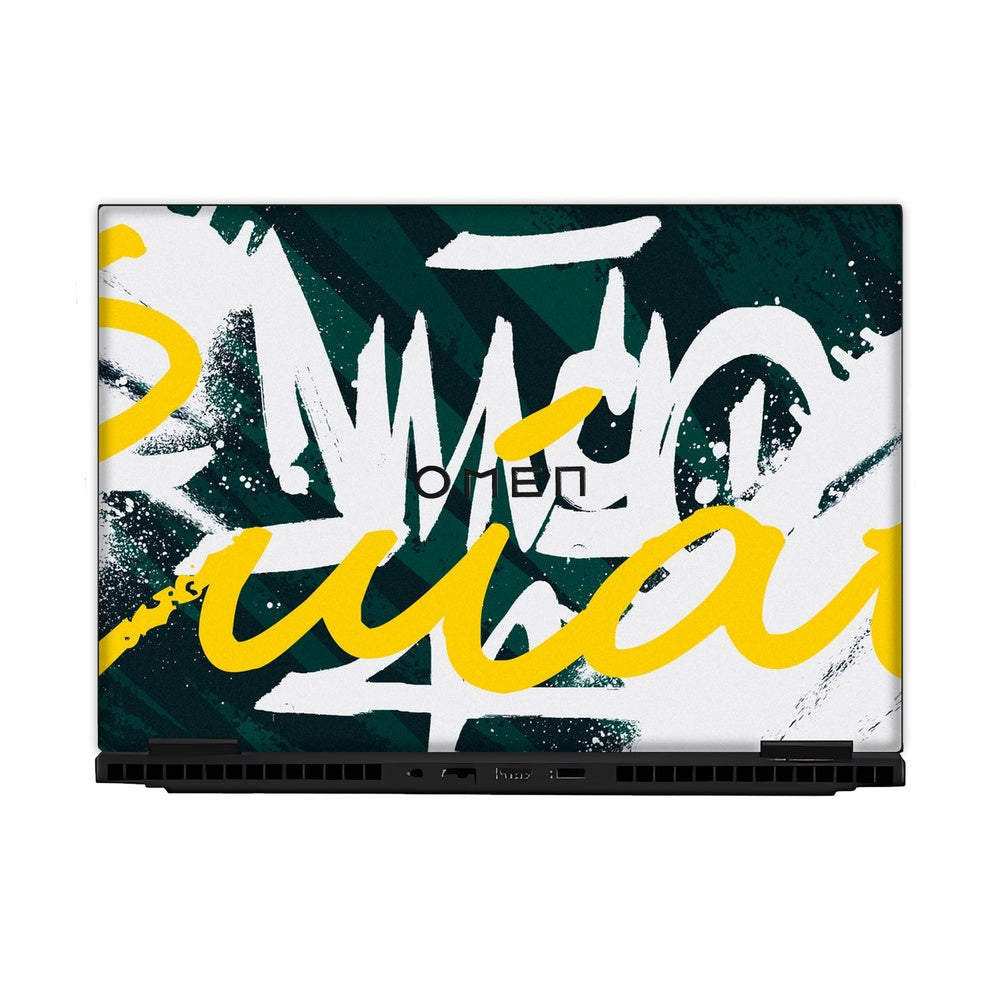 Yellow Brush Strokes skin on Hp Omen Gaming 16-AM0241TX by Decalz