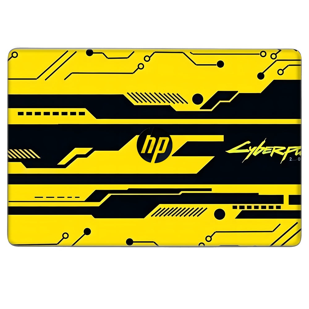 Yellow Circuit skin on Hp Notebook 15s-DU0072TX by Decalz