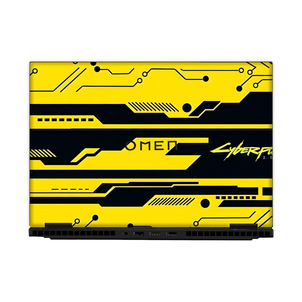 Yellow Circuit skin on Hp Omen Gaming 16-AM0241TX by Decalz