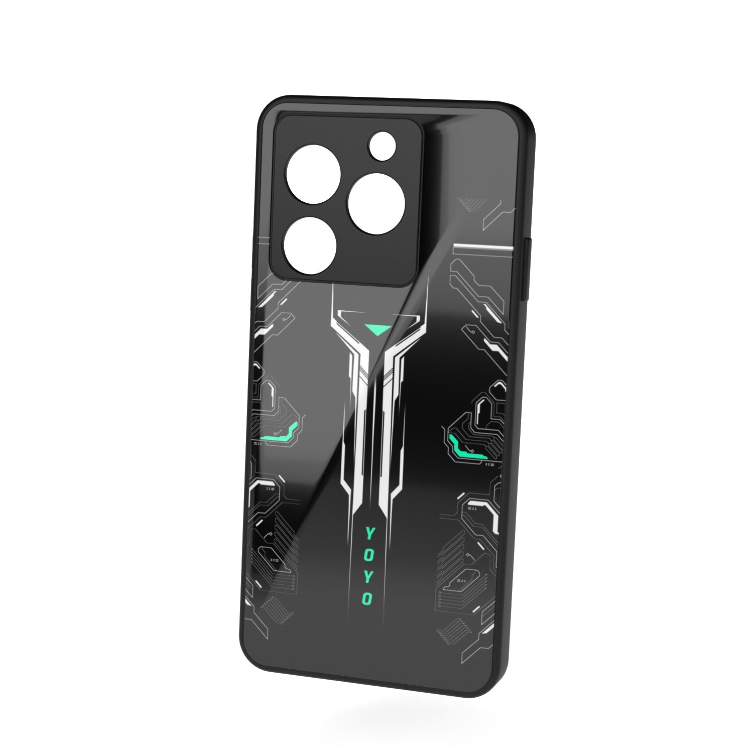 Yo Yonic printed metal phone case - floating back view