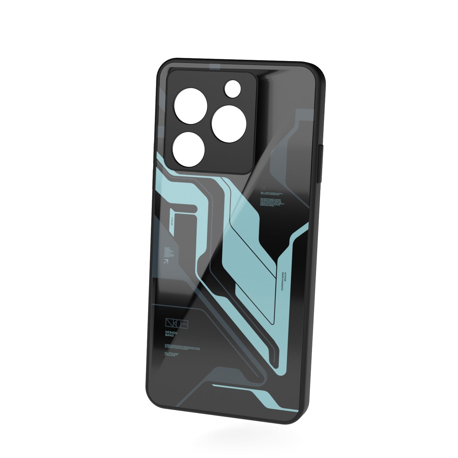 Zero OG Cyberpunk printed metal phone case - floating back view