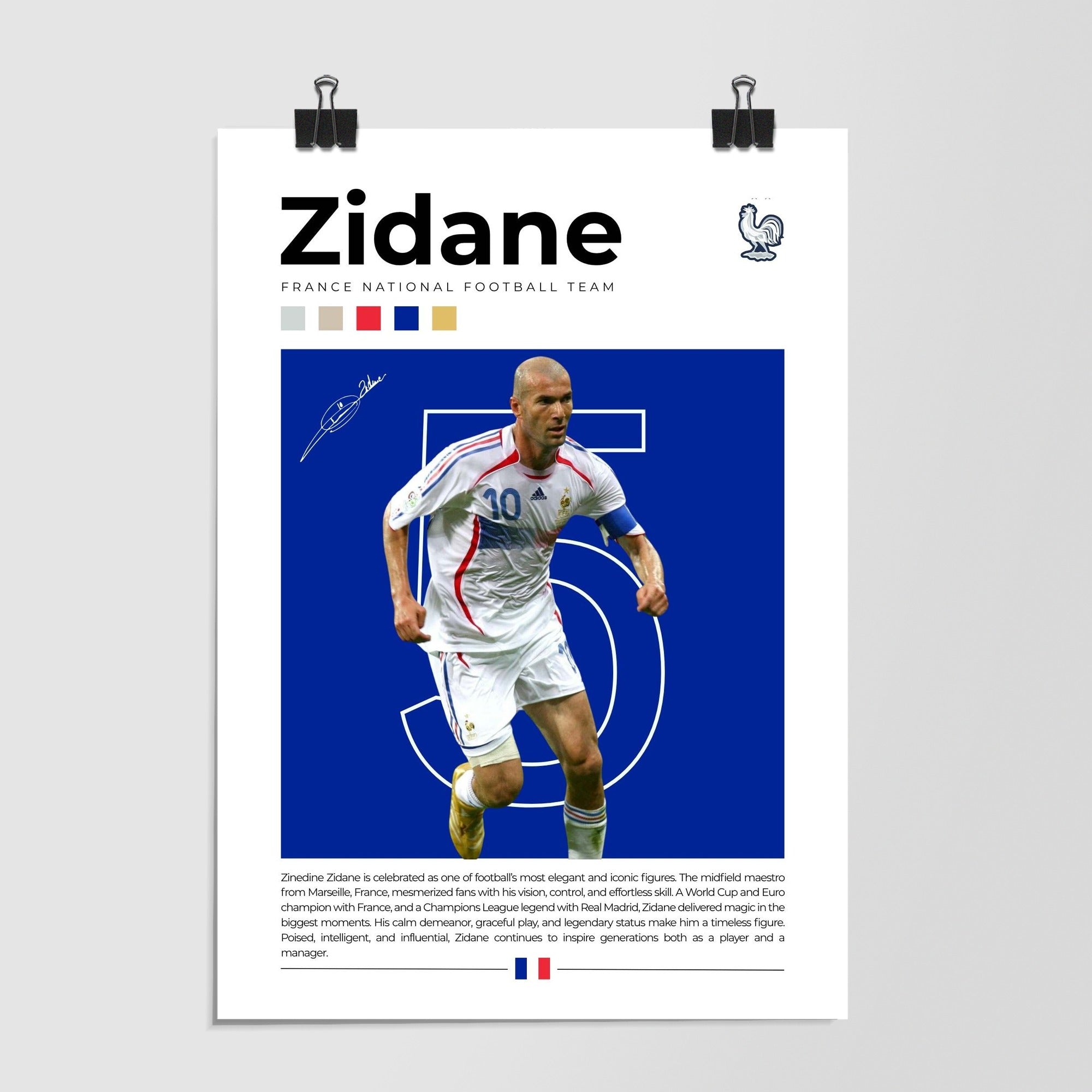 Zinedine Zidane Legend Bio Sky Blue by Decalz