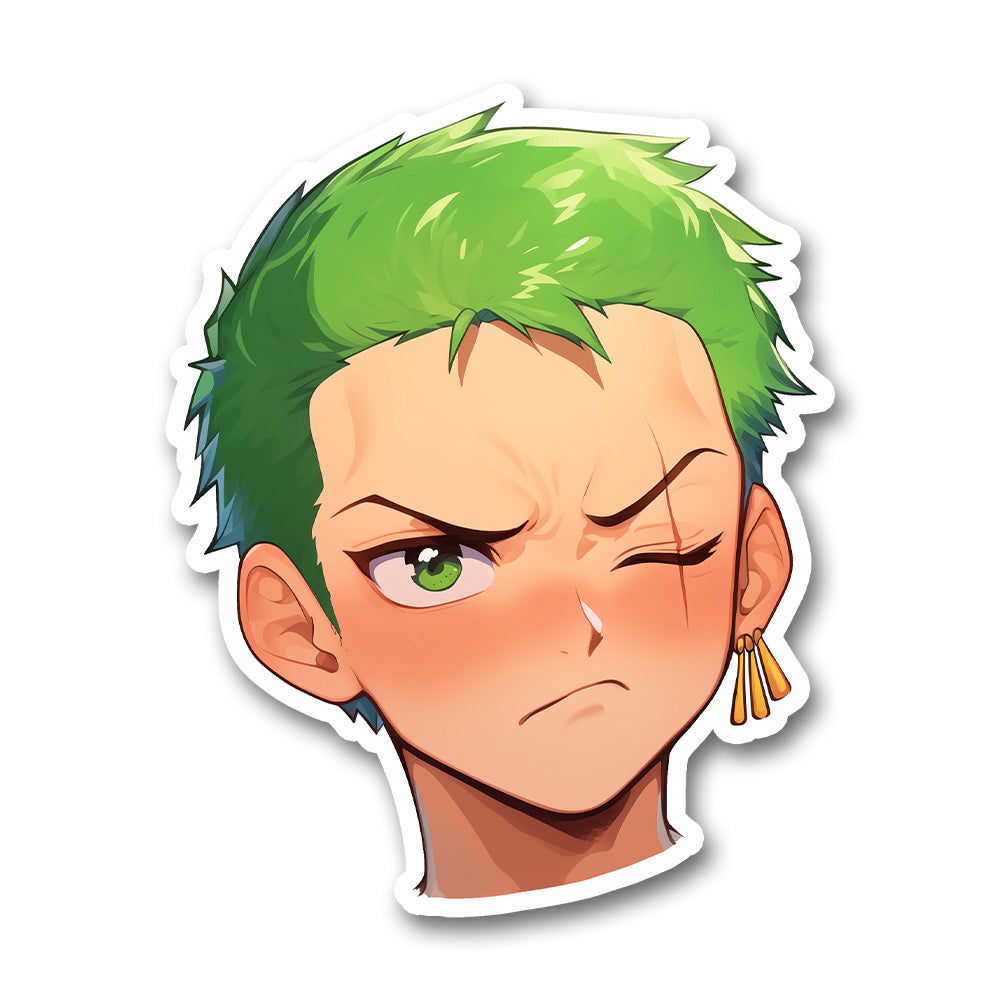 Zoro One Piece Green Hair Head Sticker