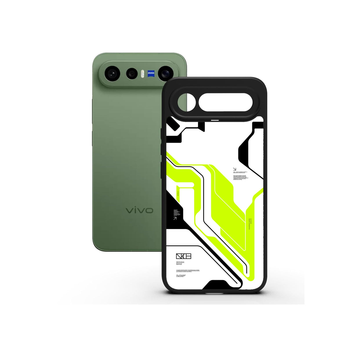 Acid-Green printed Doyers case, alternate view