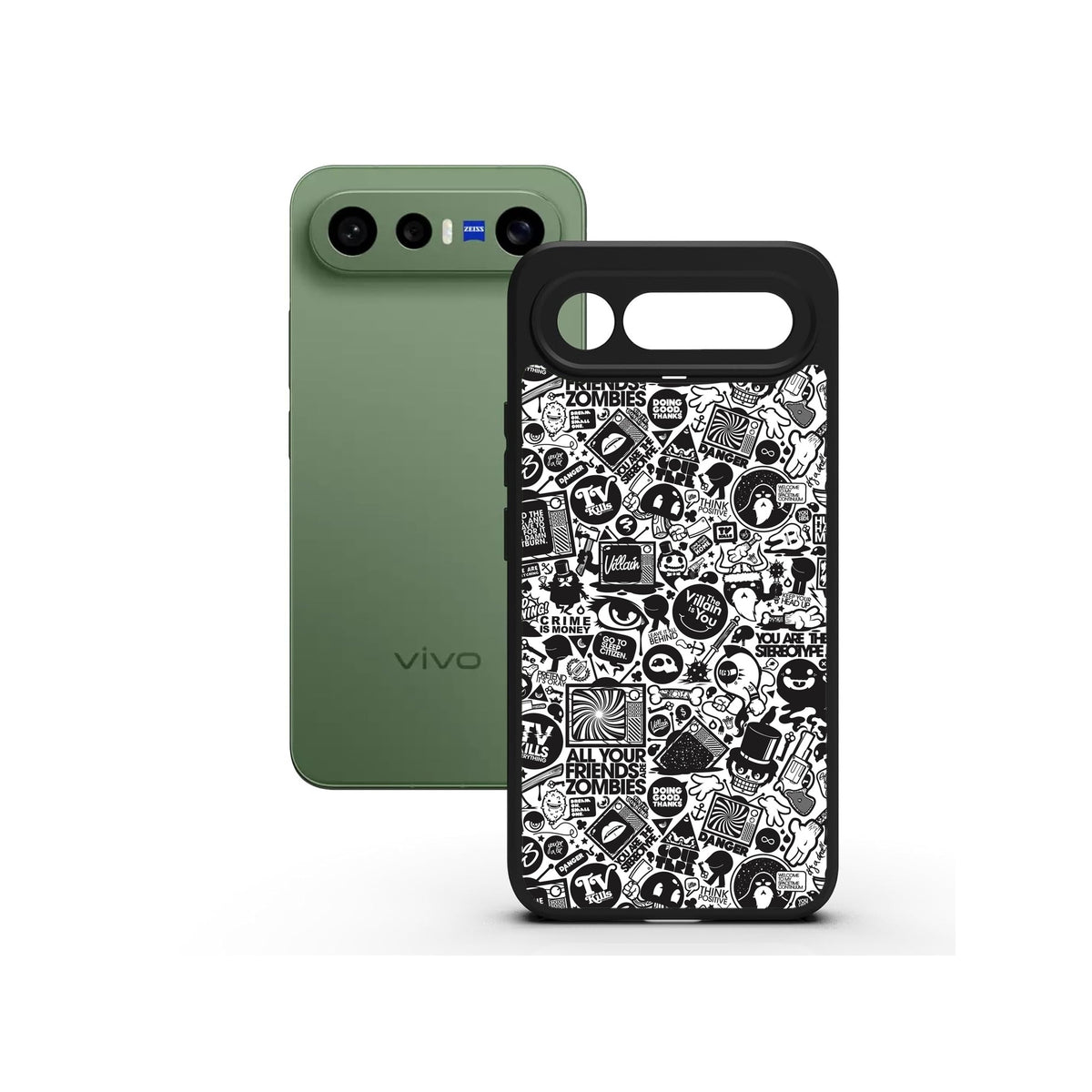 All Your Friends are Zombies printed Doyers case, alternate view