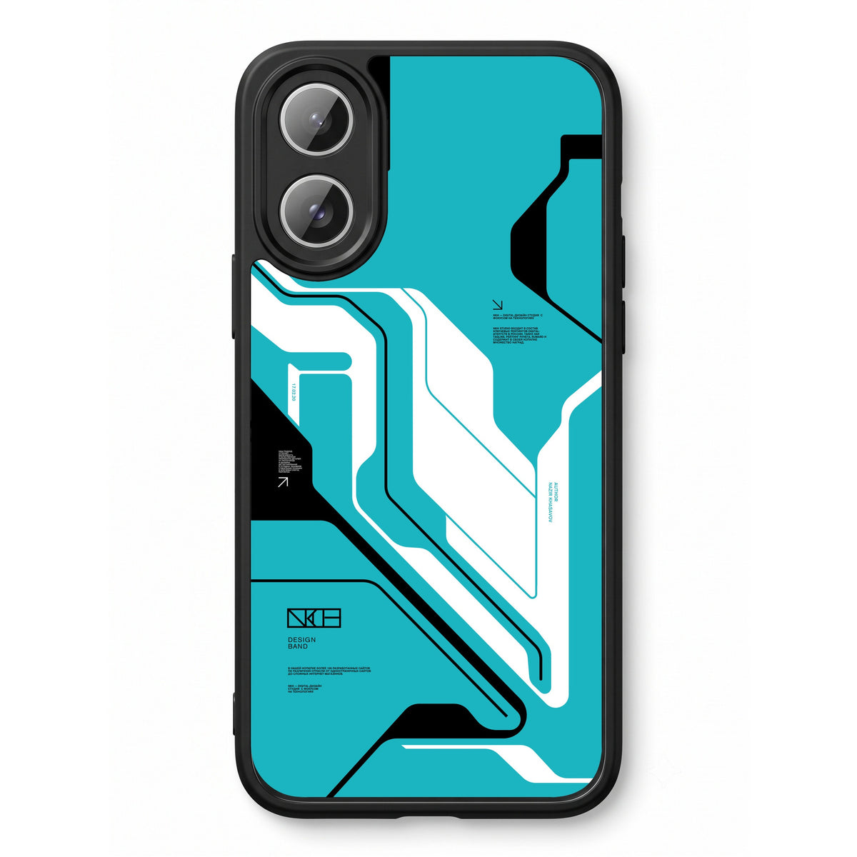 Cyber Blue printed Doyers case, alternate view