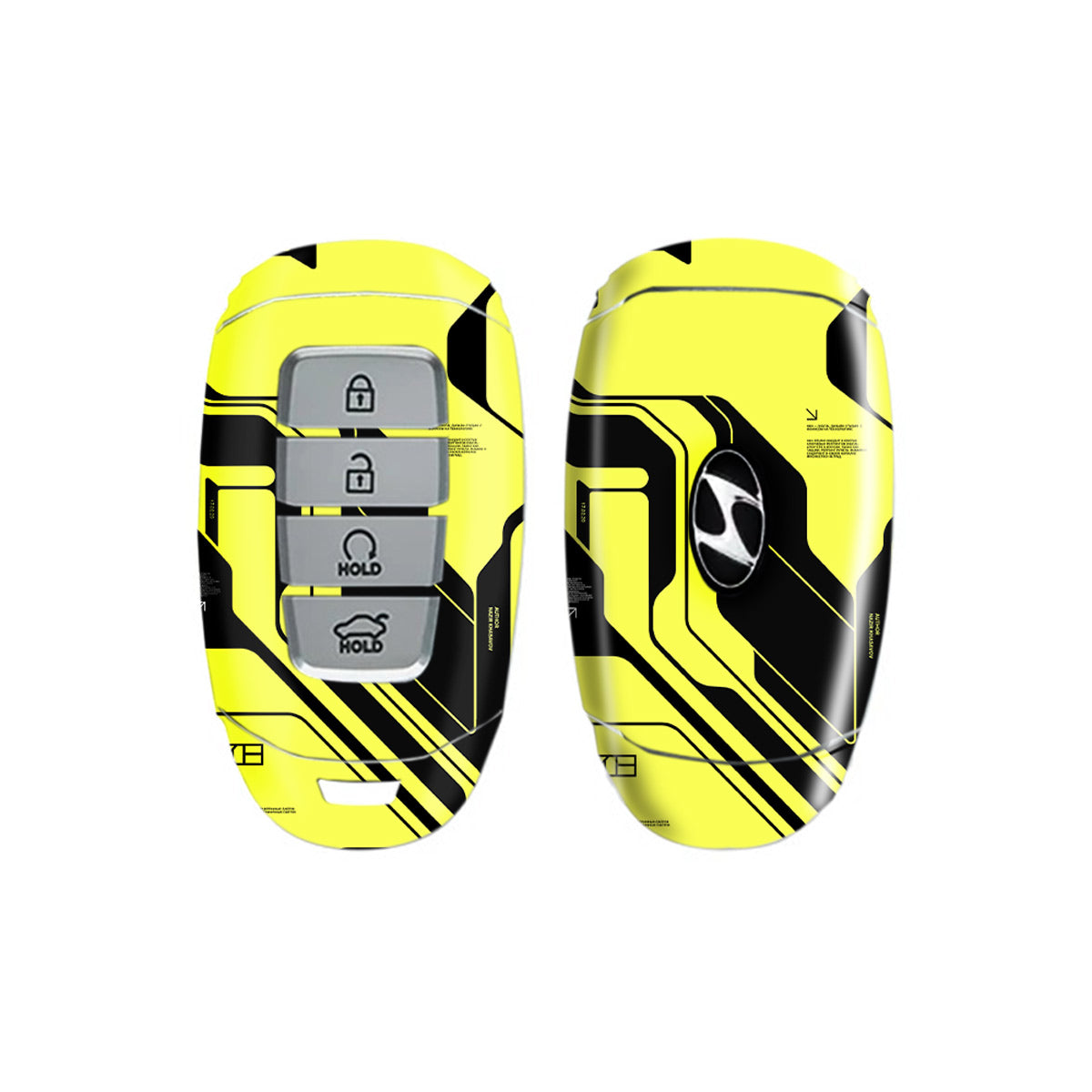 Cyber yellow & black - Car Key Skins