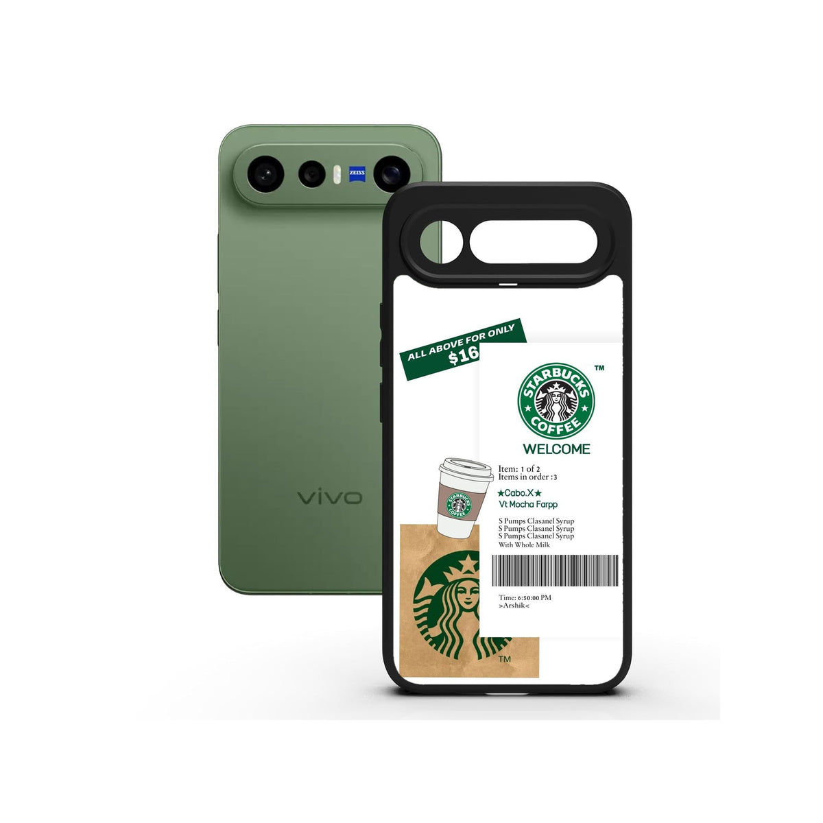 Espresso printed Doyers case, alternate view